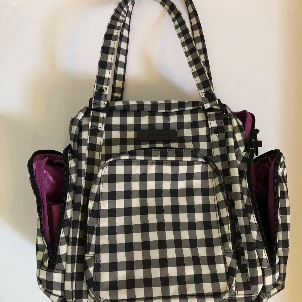 Ju-Ju-Be Black and White Gingham Baby Bag